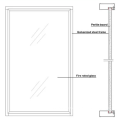 120mins international standard Fire proof Powder Coated Aluminum Fixed Window for Garage